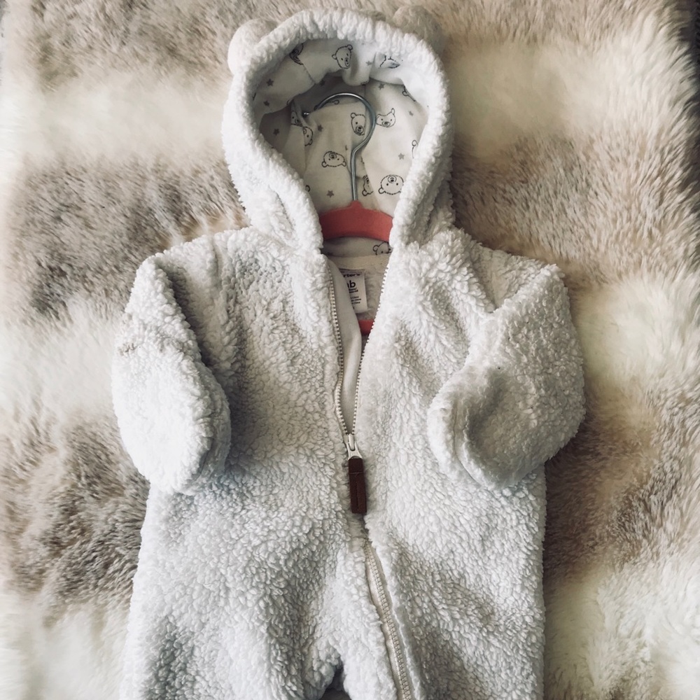 Hooded Sherpa bear onesie